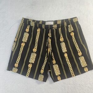 Baroque Gold by Drill Clothing Co. Men's Lined Swim Trunks Black & Gold Size XL